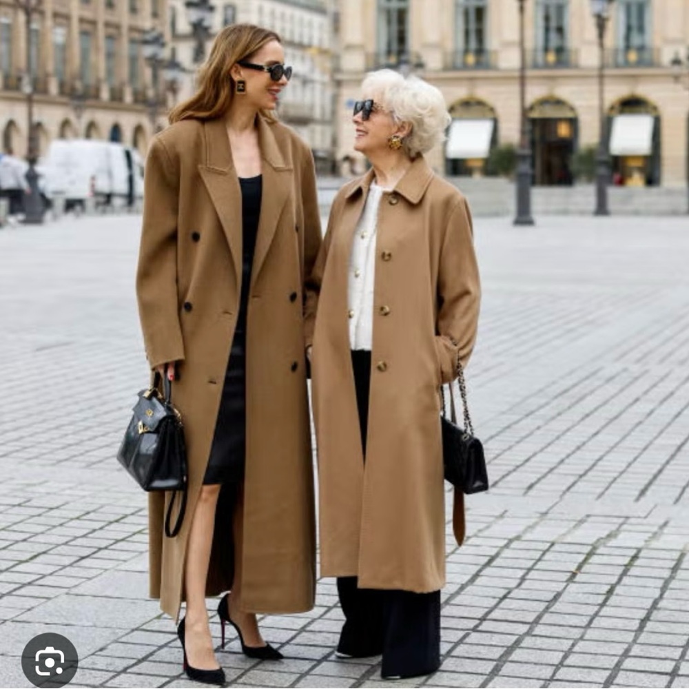 Long vintage Pendleton wool camel trench coat size 8